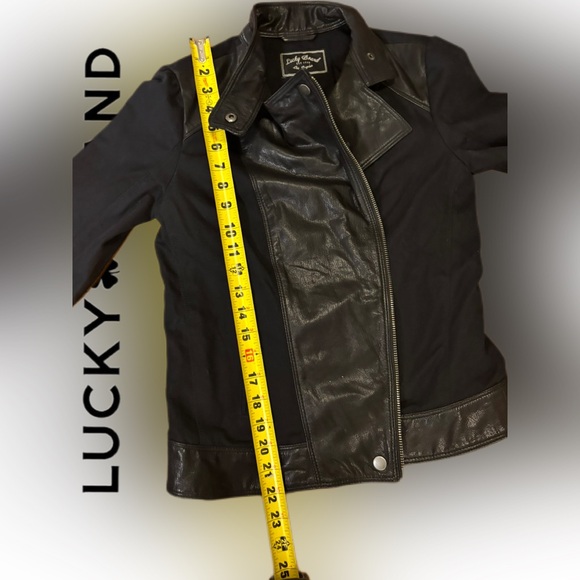 LUCKY Brand 100% Goat Leather Asymmetrical Moto Jacket, Black, Women's XS, EUC - Picture 10 of 10